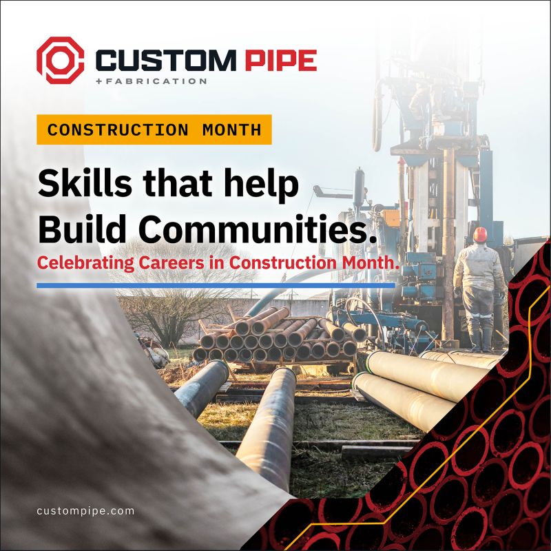 👷 Behind every project are skilled people who turn plans into infrastructure communities depend on. This Careers in Construction Month, we’re recognizing the welders, fabricators, tradespeople and crews whose work keeps water moving. From the shop floor to the jobsite, their skill, precision and pride make a lasting difference. 💧🔧 Here’s to the people building what comes next. #ExpertsInConnection #CustomPipe50 #TeamCustomPipe #PipeFabrication #Waterworks #Craftsmanship #PrideInWork